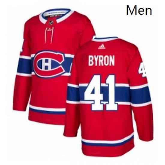 Mens Adidas Montreal Canadiens 41 Paul Byron Premier Red Home NHL Jersey
